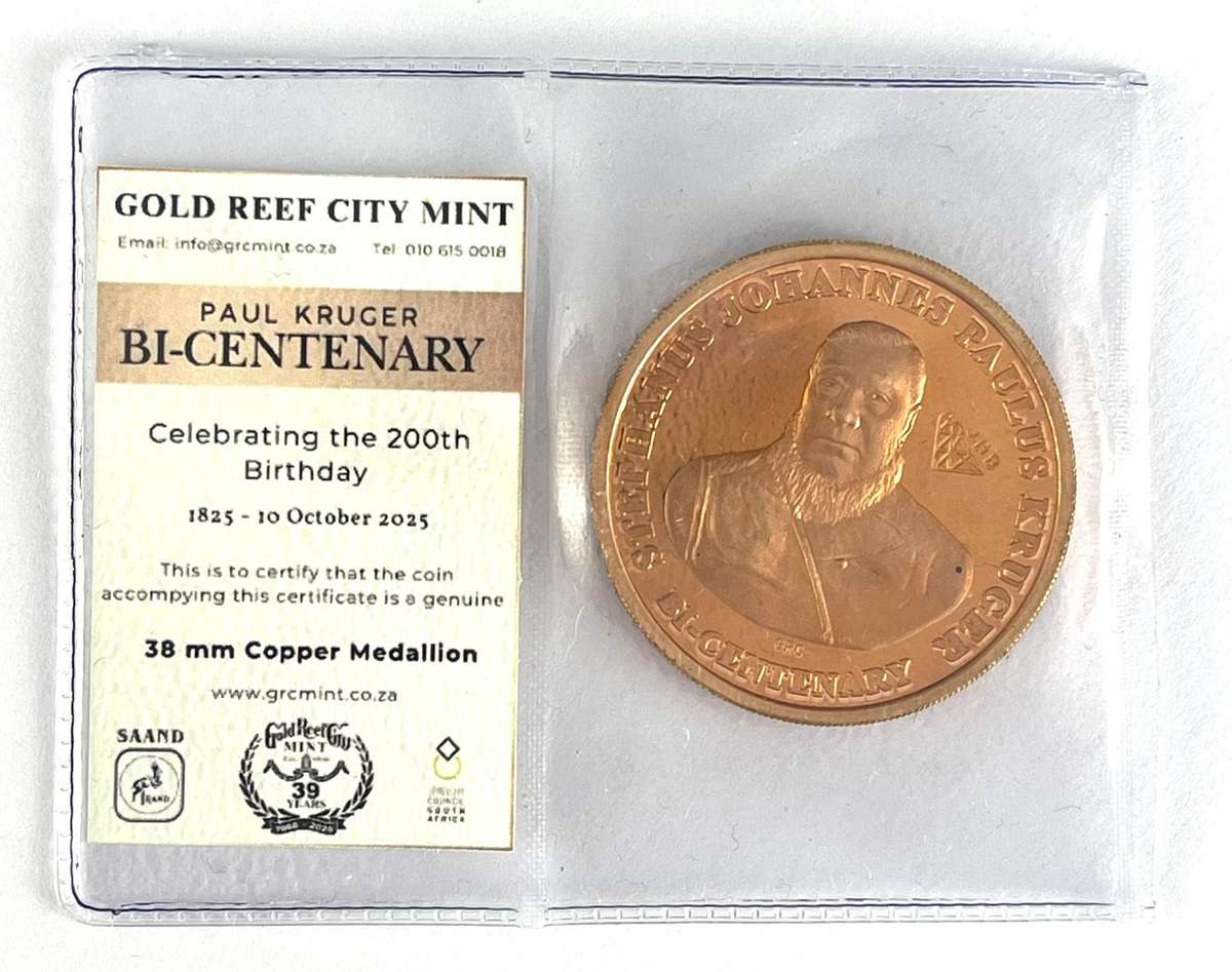 200th Birthday of Paul Kruger Copper Medallion (Johburg Stamp)