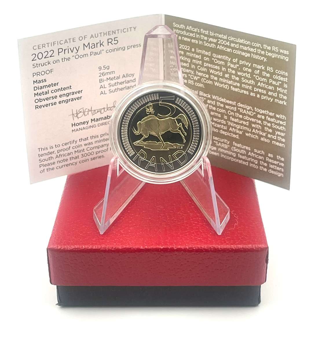 2022 Oom Paul Mintmark R5 with Certificate in Original Box