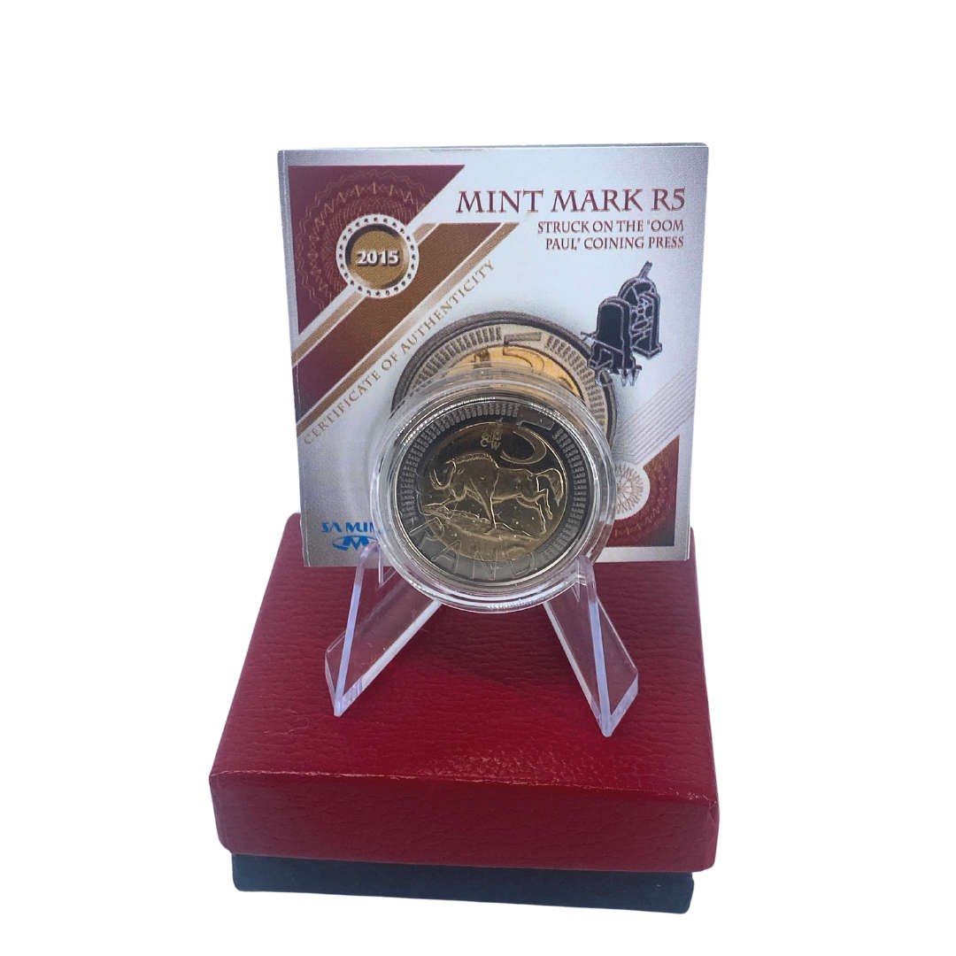 2015 South Africa Oom Paul Mintmark R5 Mintage only 615 With Certificate in original box
