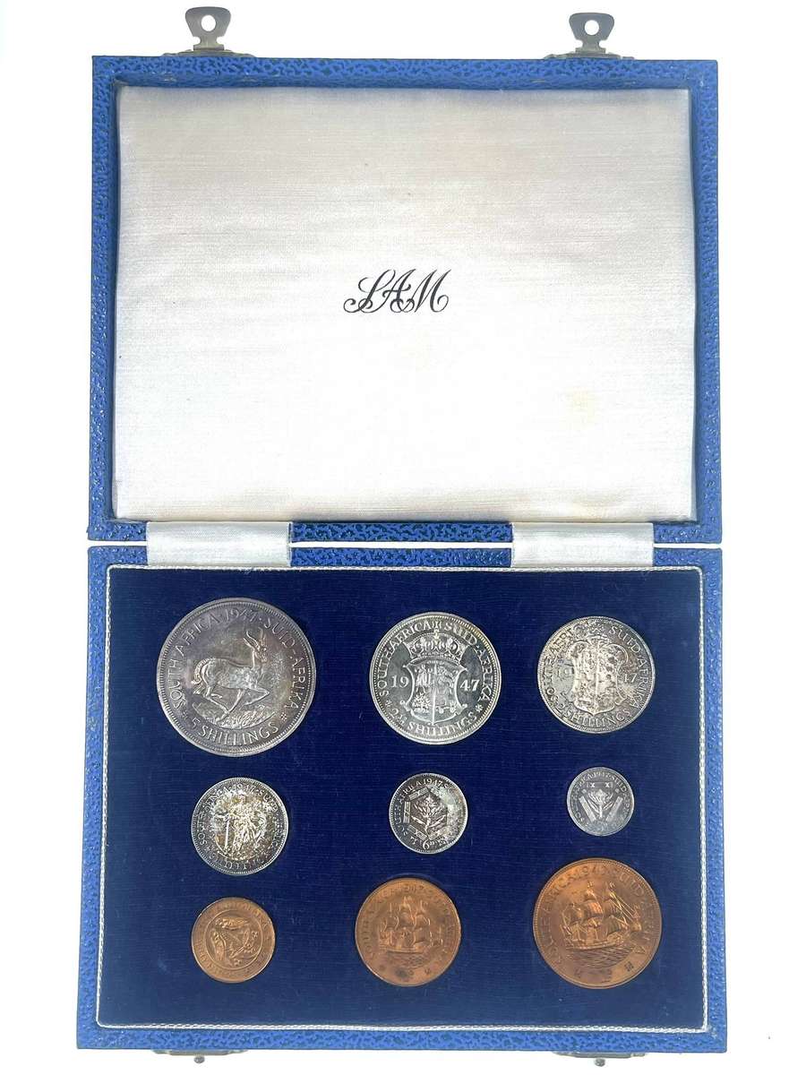 1947 South Africa Proof Coin Set in original mint box **Mintage ONLY 2600*