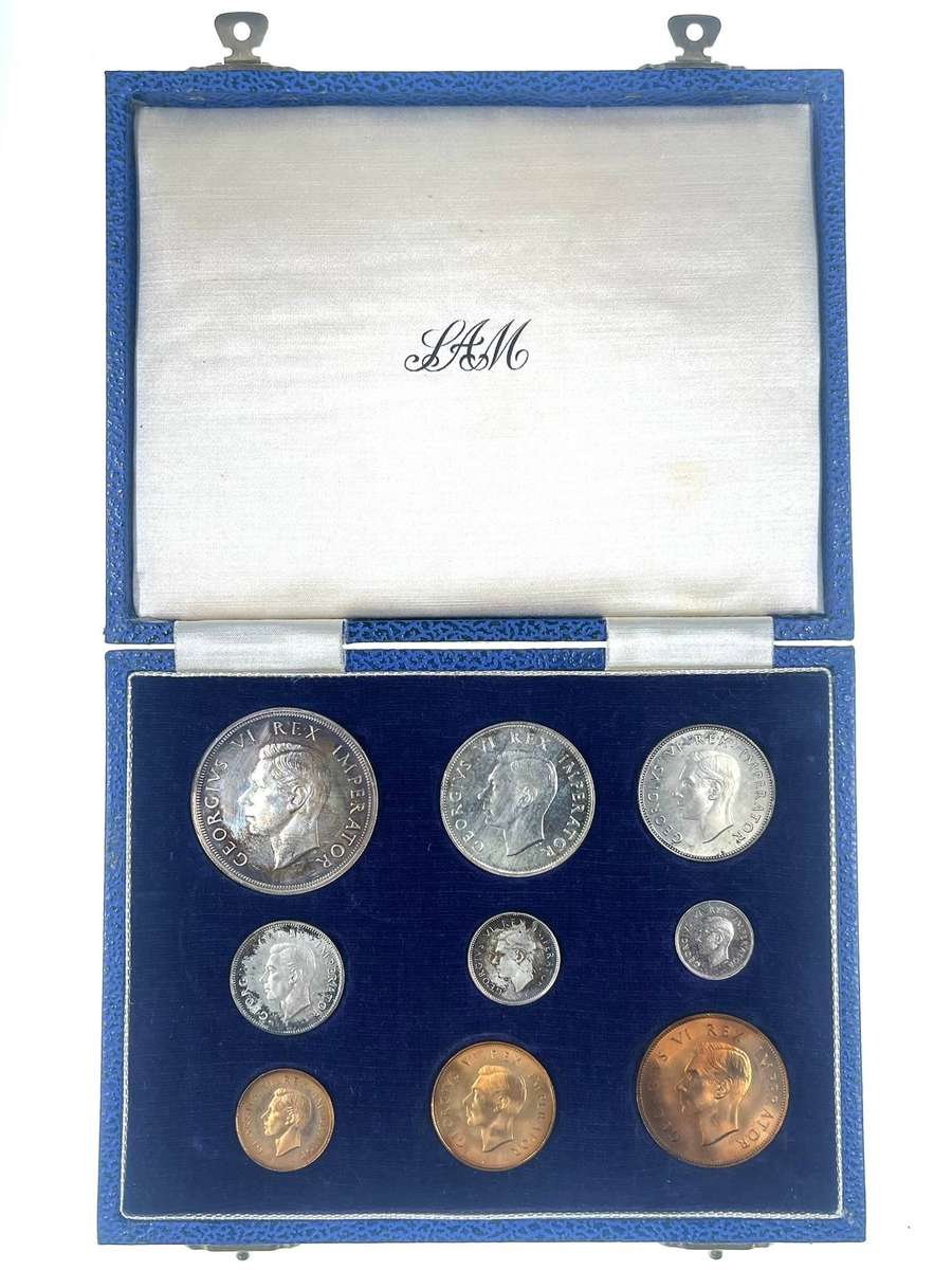 1947 South Africa Proof Coin Set in original mint box **Mintage ONLY 2600*