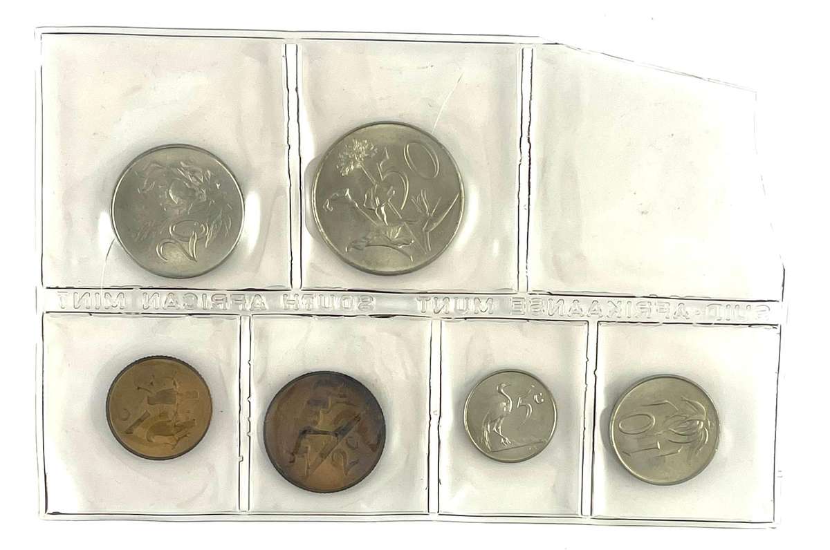 1967 partial unc set with ** scarce Afrikaans 50 cent worth R200**