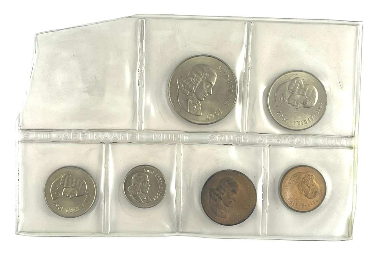 1967 partial unc set with ** scarce Afrikaans 50 cent worth R200**