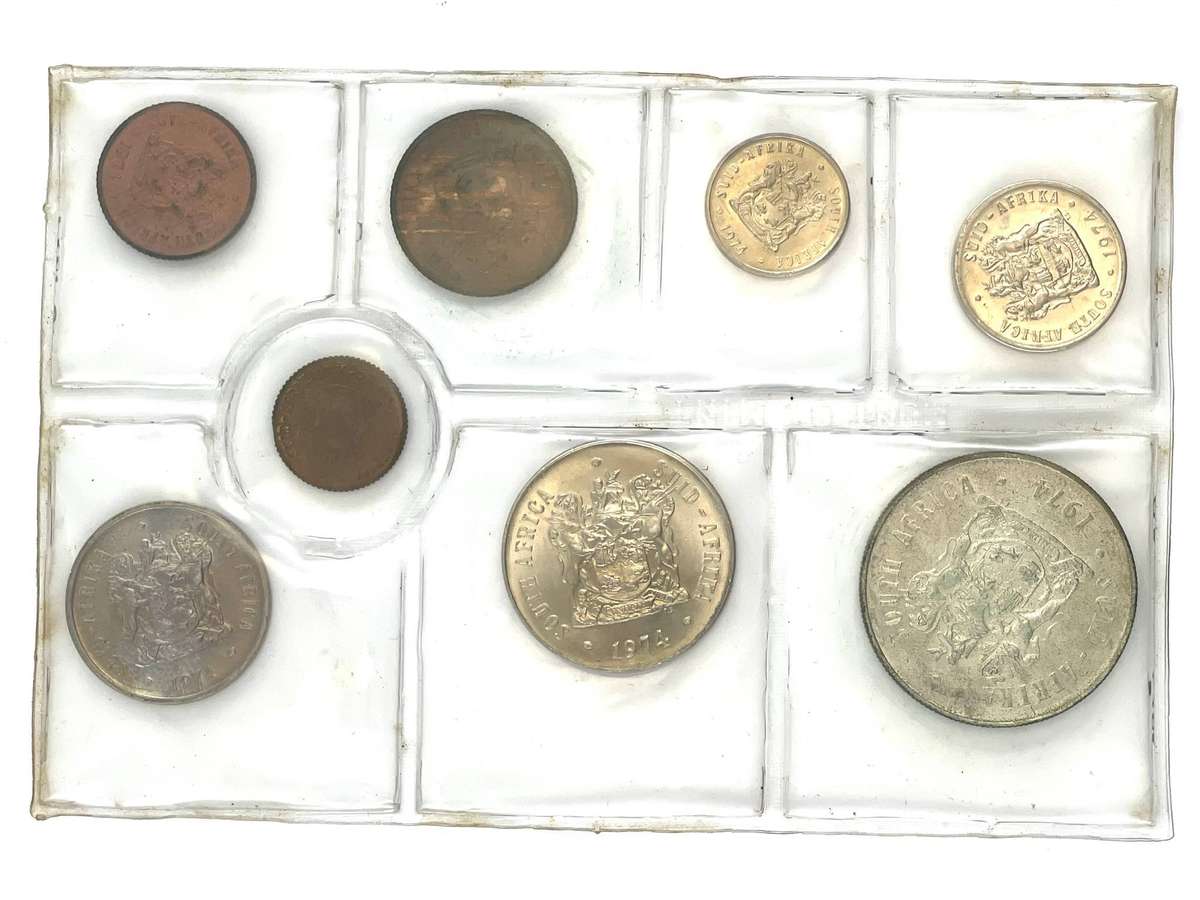 1974 South Africa (UNC) Uncirculated Mint Pack Set (Silver R1)* **Mintage ONLY 20,000**