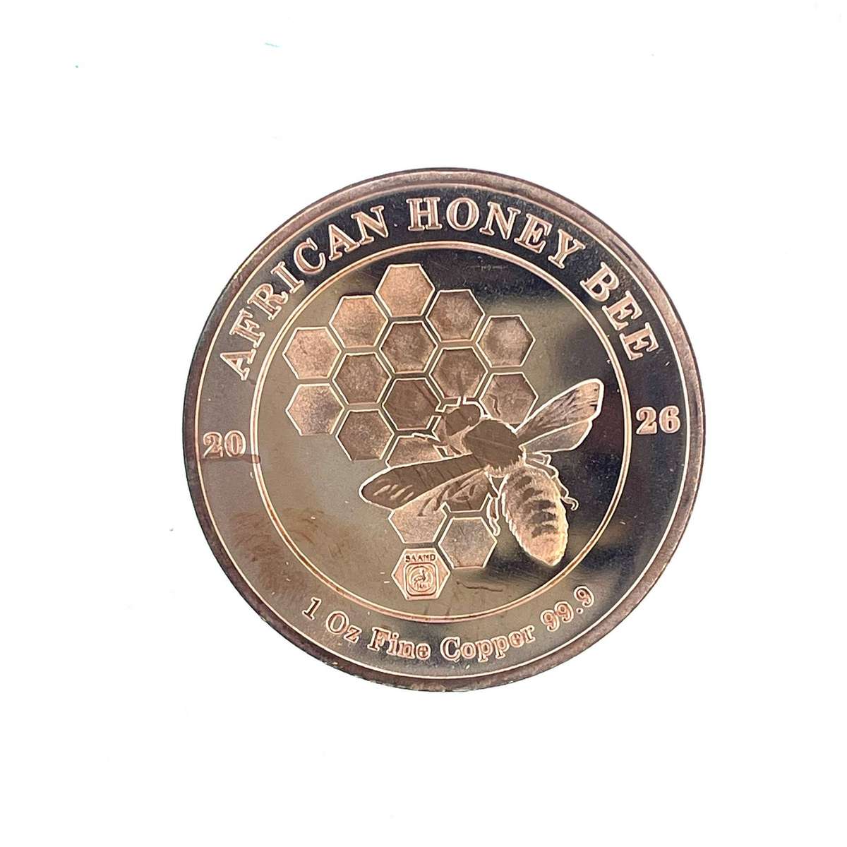 2026 South African 1oz Fine Copper Honey Bee