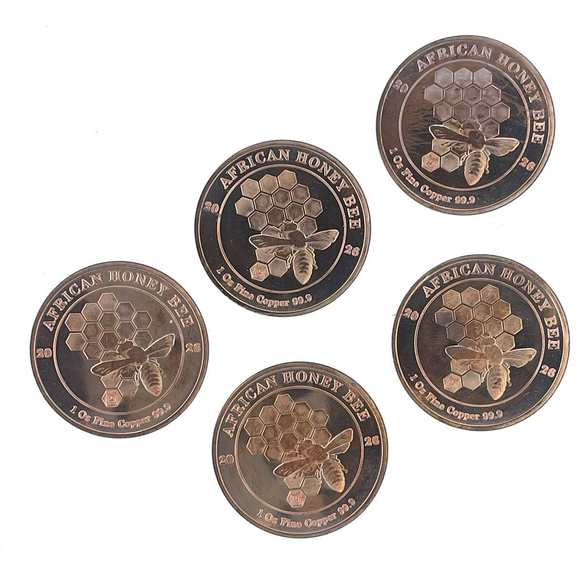 2026 South African 1oz Fine Copper Honey Bee