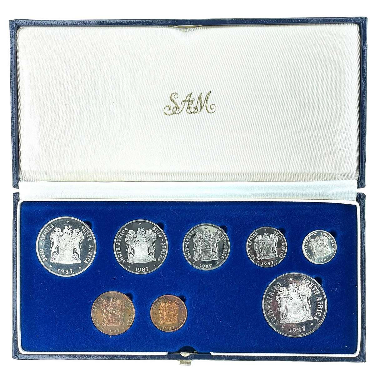 1987 South Africa Proof Coin Set in original mint box **Mintage ONLY 6781**