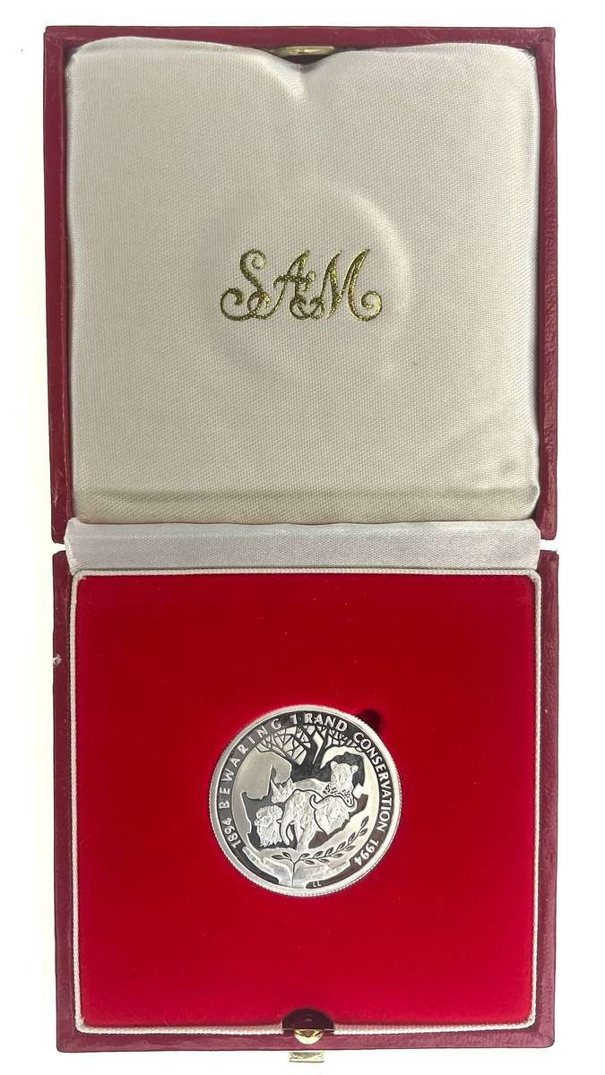 1994 South Africa Proof Silver Protea Conservation R1 **Mintage ONLY 4706**