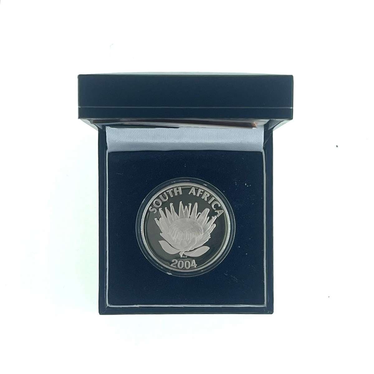 2004 Ten Years of democracy Silver Protea R1 with Certificate in original SA Mint Box