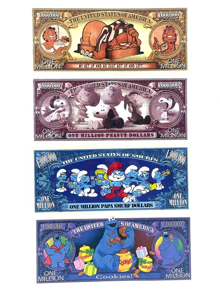 Legendary Cartoons Novelty notes (Set of x4 Notes)