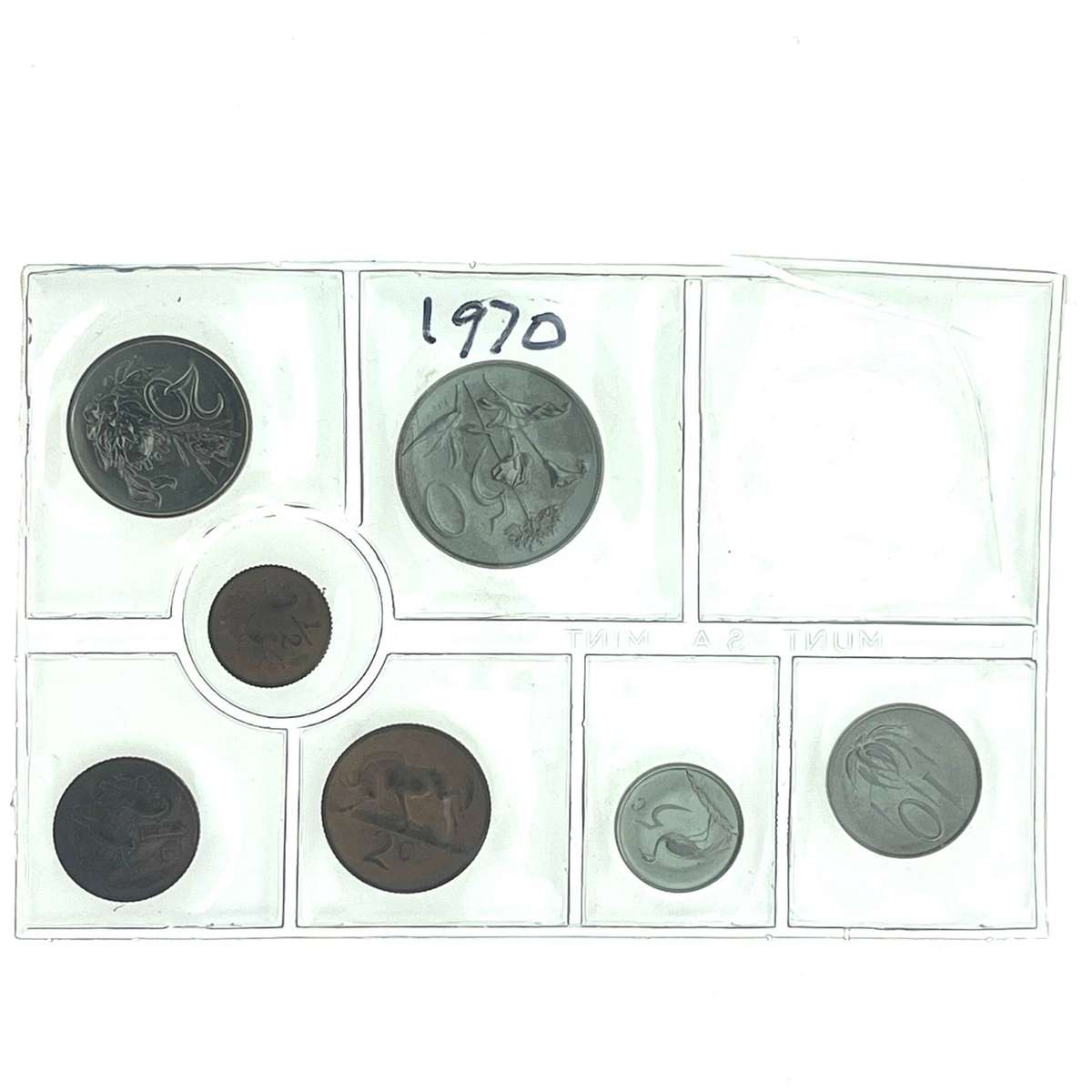 1970 South Africa (UNC) Uncirculated Mint Pack Set (No Silver R1)* **Mintage ONLY 20,000**