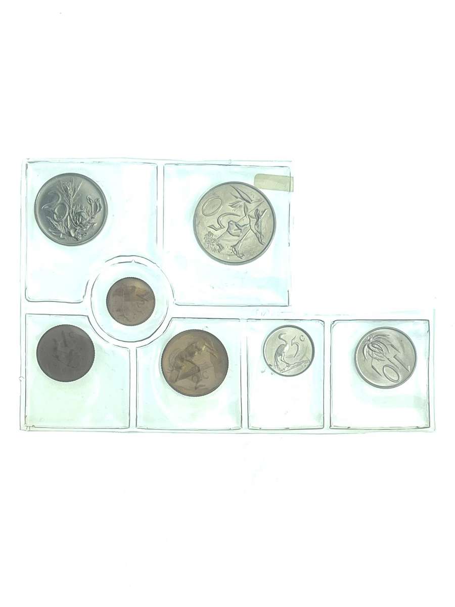 1973 South Africa (UNC) Uncirculated Mint Pack Set (No Silver R1) * **Mintage ONLY 20,000**