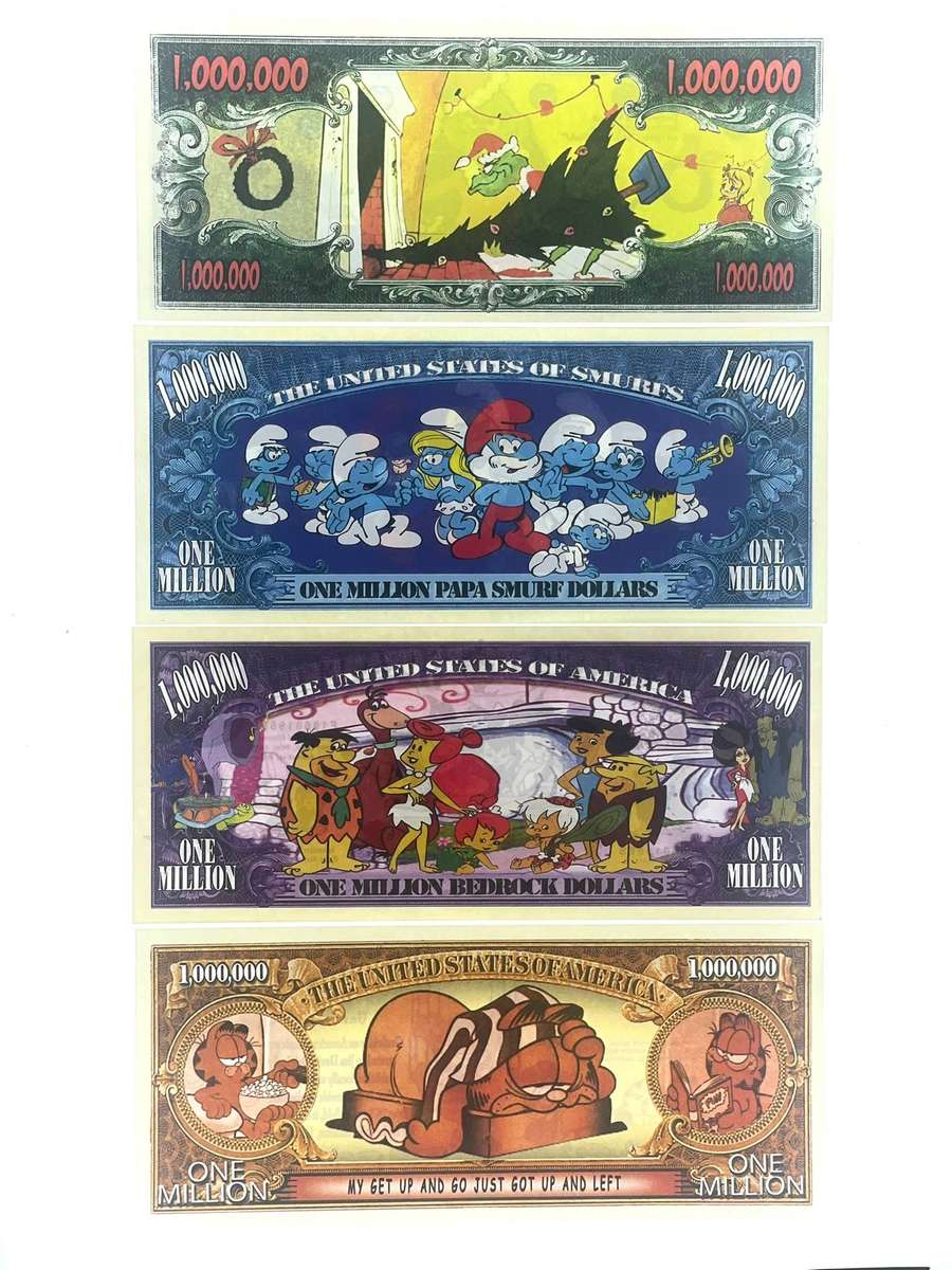 Classic Cartoons Novelty notes (Set of x4 Notes)