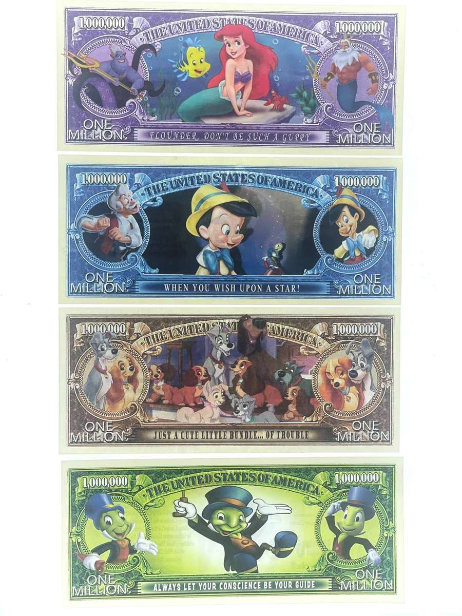 Classic Disney Novelty notes (Set of x4 Notes)
