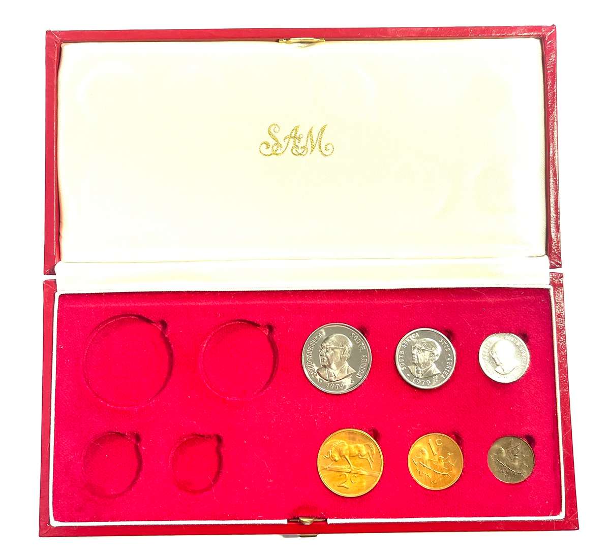 1979 Partial proof set, no gold, no silver R1 no 50 cent