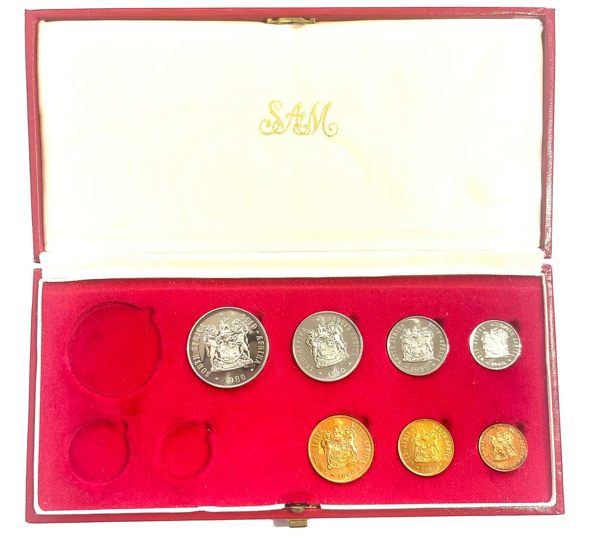 1980 Partial proof set, no gold, no silver R1