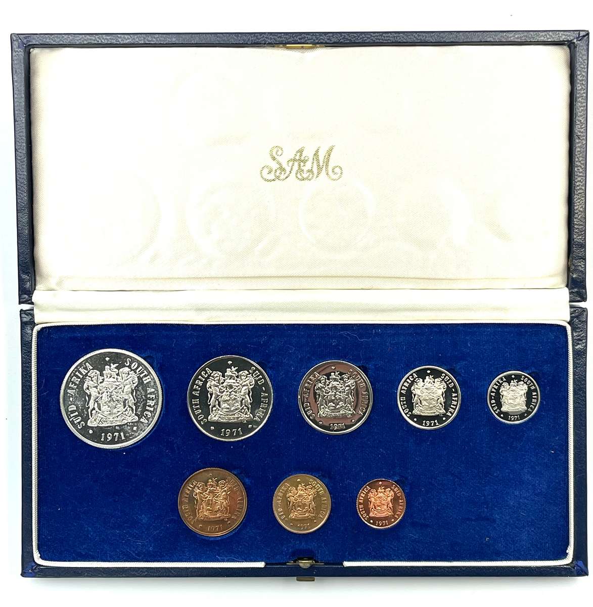 1971 South Africa Proof Coin Set in original mint box **Mintage ONLY 5000**