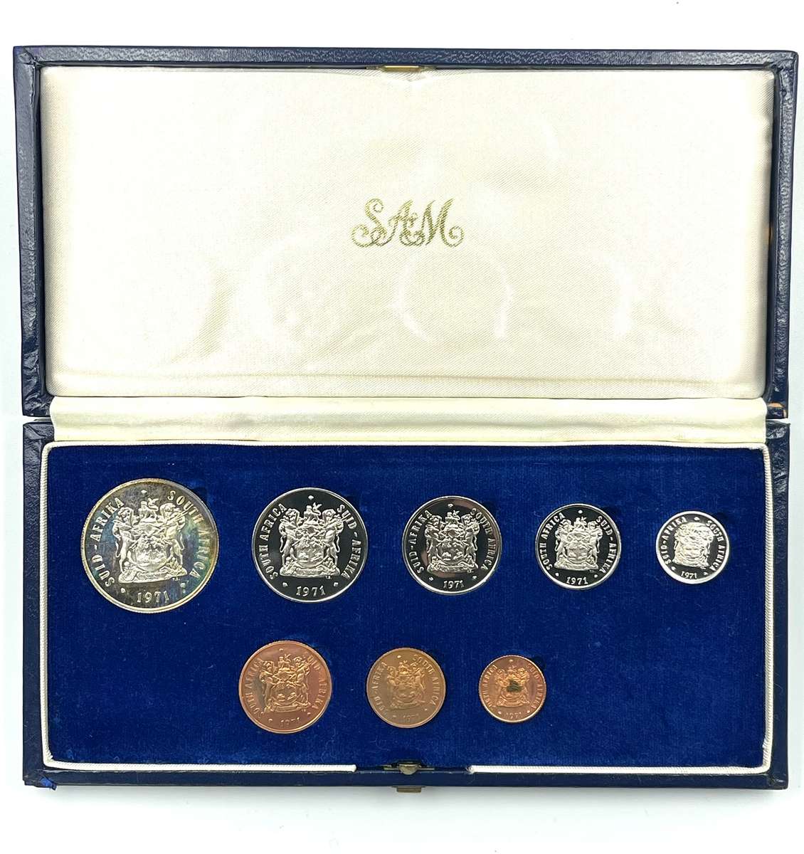 1971 South Africa Proof Coin Set in original mint box **Mintage ONLY 5000**