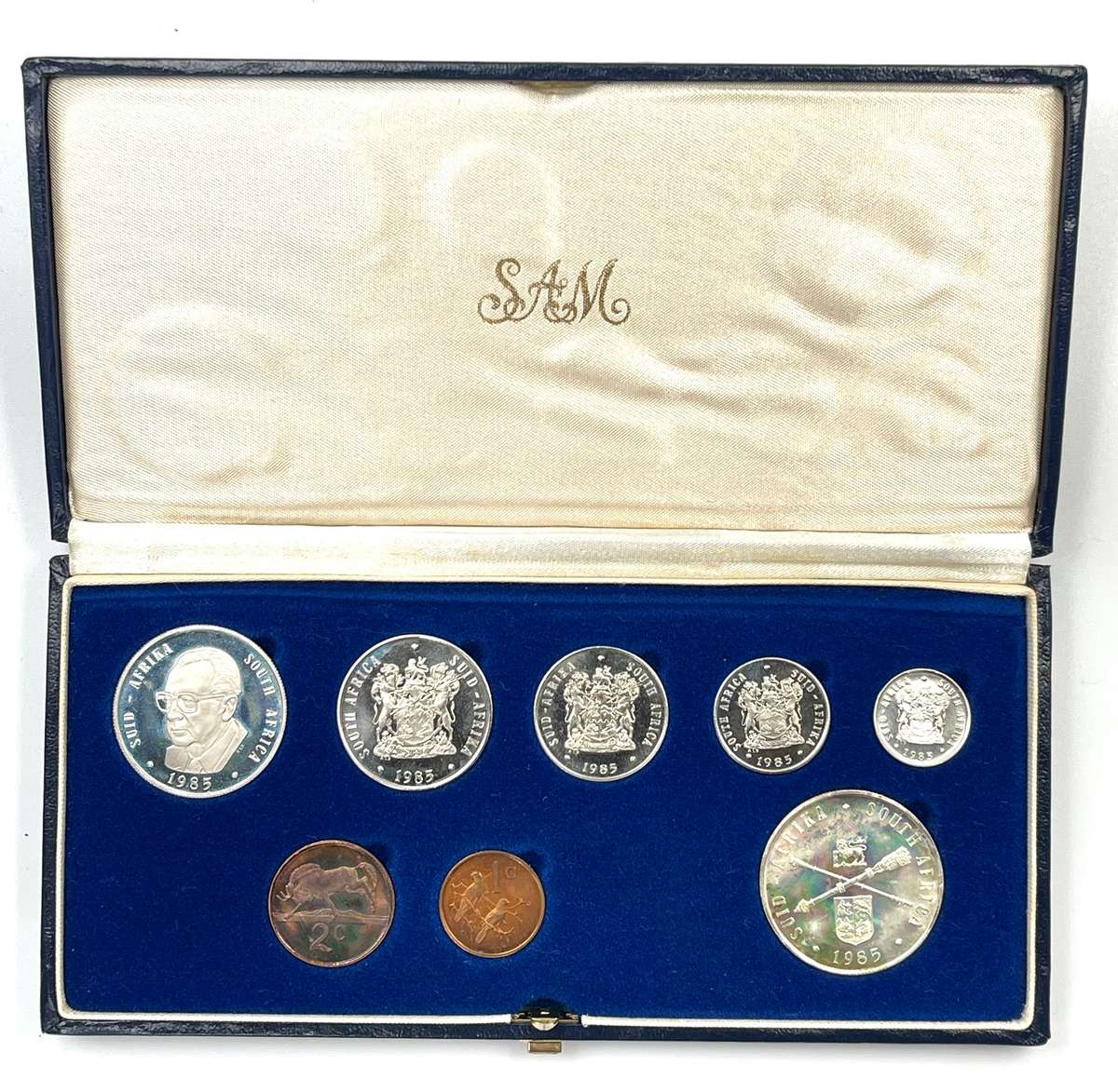 1985 South Africa Proof Coin Set in original mint box **Mintage ONLY 9859**
