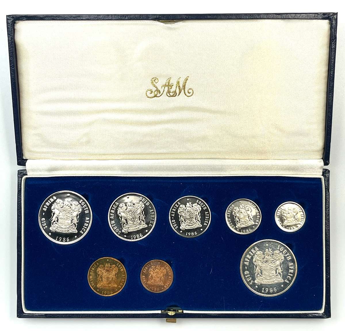 1986 South Africa Proof Coin Set in original mint box **Mintage ONLY 7000**