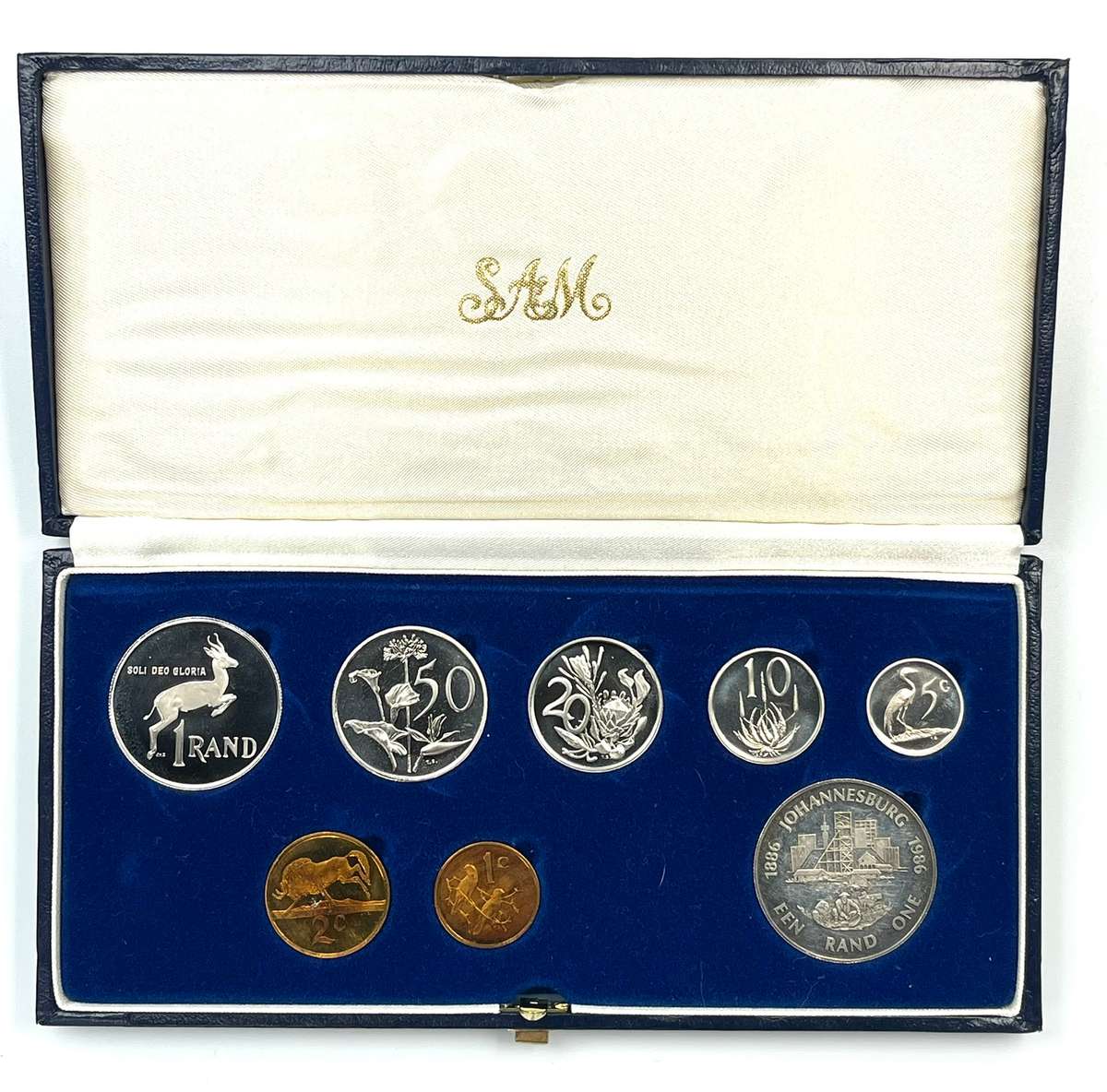 1986 South Africa Proof Coin Set in original mint box **Mintage ONLY 7000**