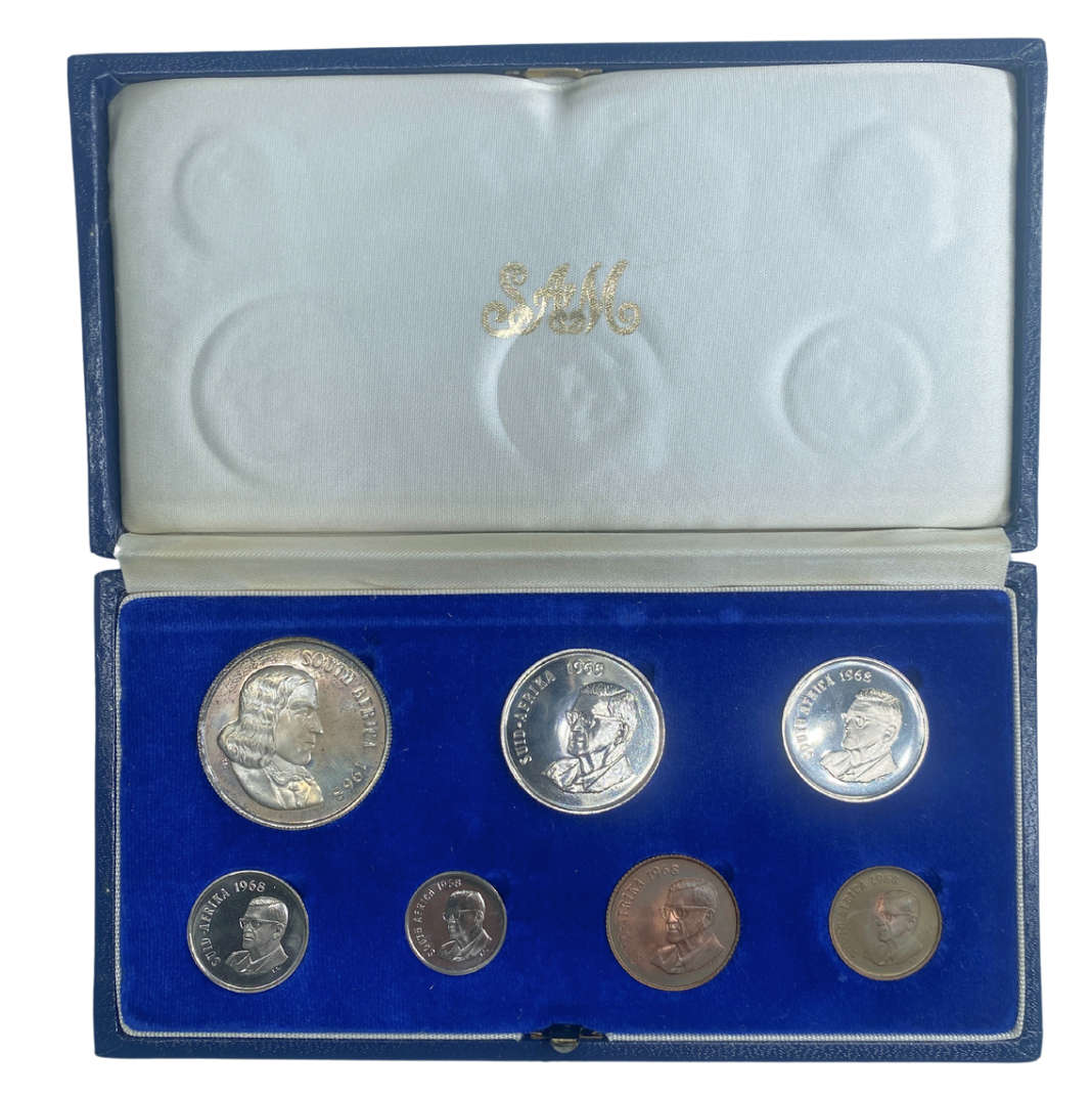 1968 South Africa Proof Coin Set in original mint box **Mintage ONLY 15000**