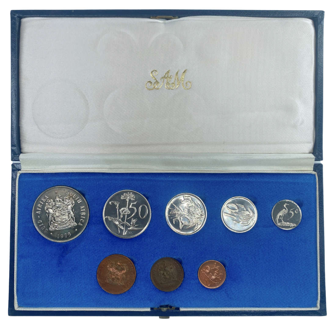1975 South Africa Proof Coin Set in original mint box **Mintage ONLY 5500**