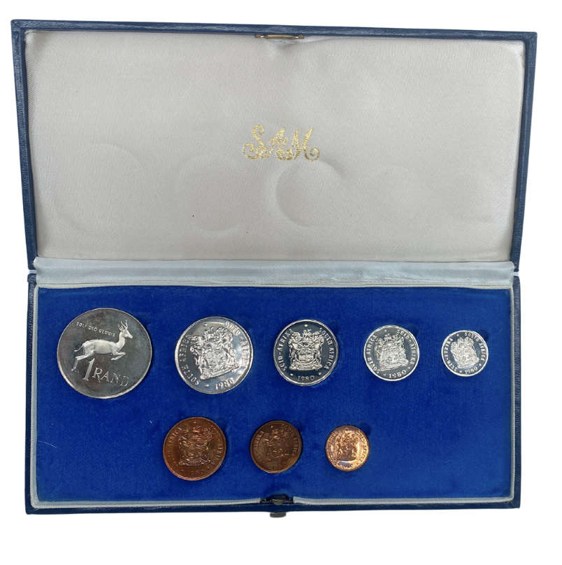 1980 South Africa Proof Coin Set in original mint box **Mintage ONLY 5000**