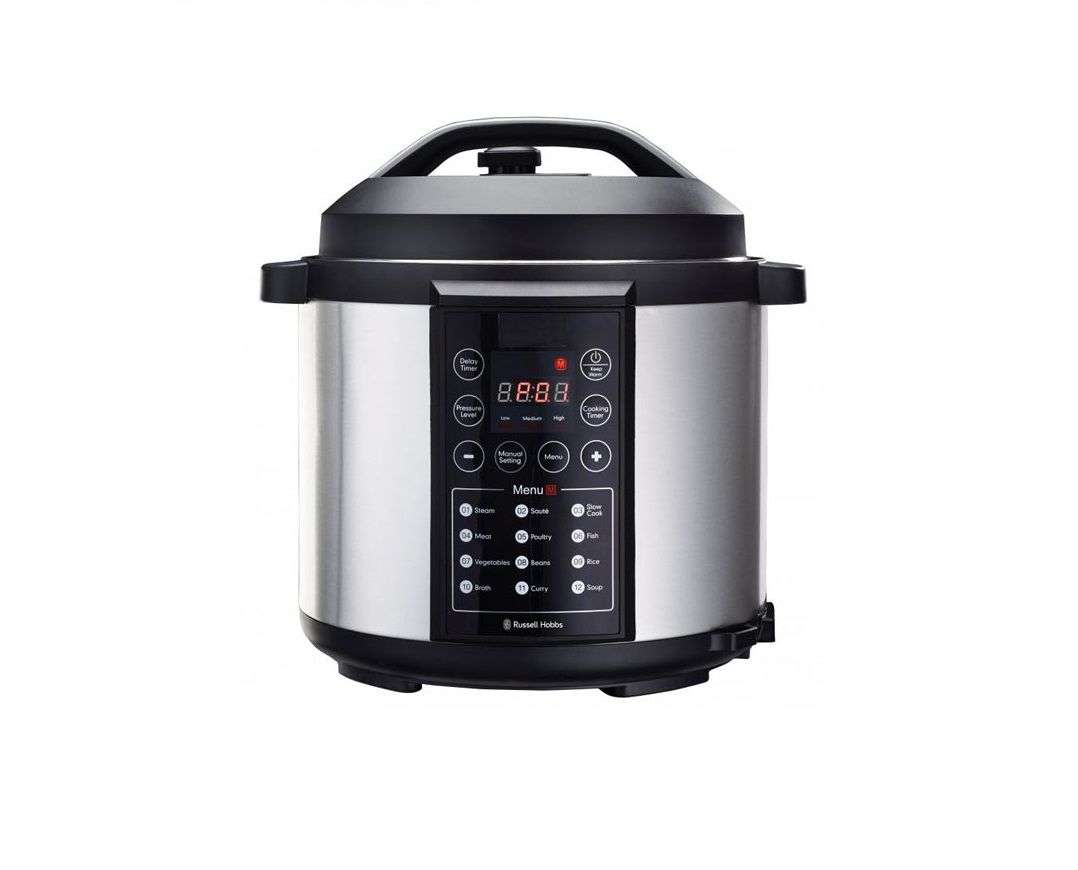 Like New Russell Hobbs RHEP7 Electric Pressure Cooker, Silver/Black, 6 Litre Capacity