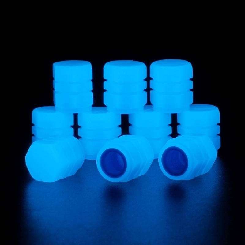 Universal blue luminous valve caps
