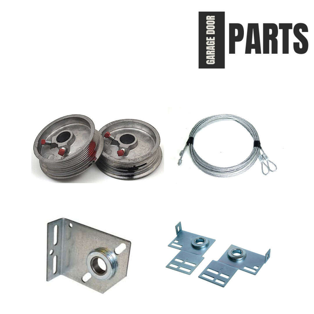 Sectional Garage Door Drum, Side Bracket, Centre Bracket, Torsion Cable Combo (Standard Height)