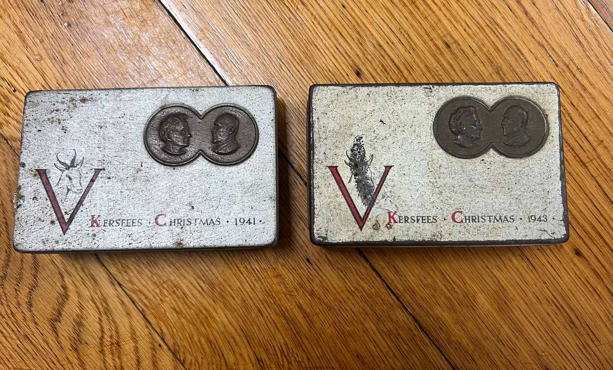 WW2 cigarette tins 1941 & 1943