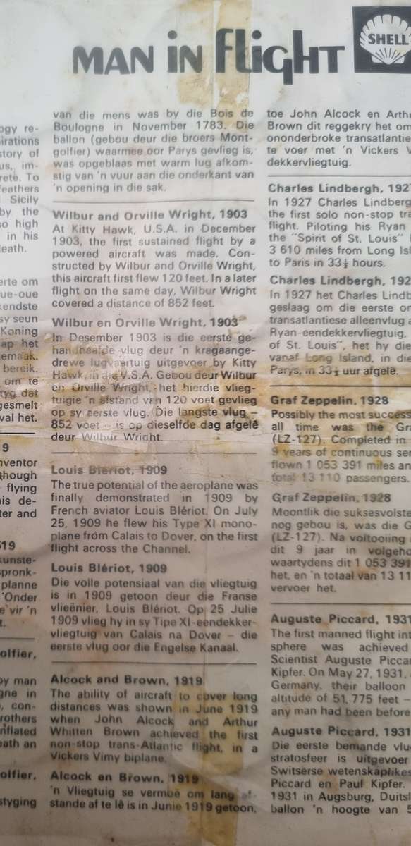 MAN in FLIGHT /LUGPIONERS - a SHELL collectable from 1969