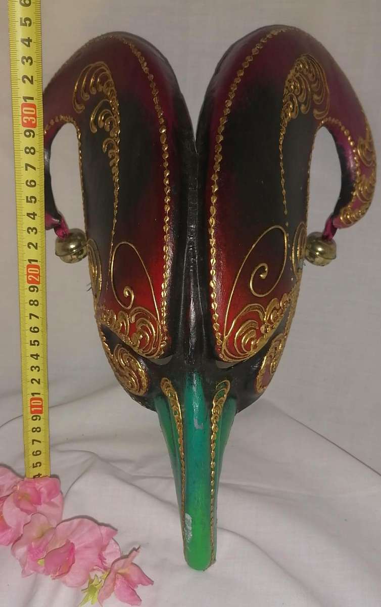 HAND CRAFTED ZANNI COMMEDIA DEL'ARTE THEATRE/CARNEVALE MASK-ARTIST TIHOMIR MARINKOVIC