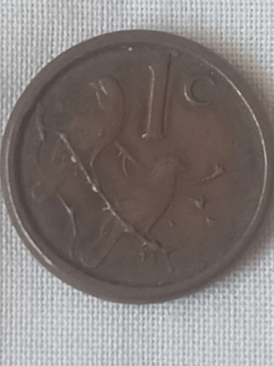 Collectors SA one cent error coin, bigger rim