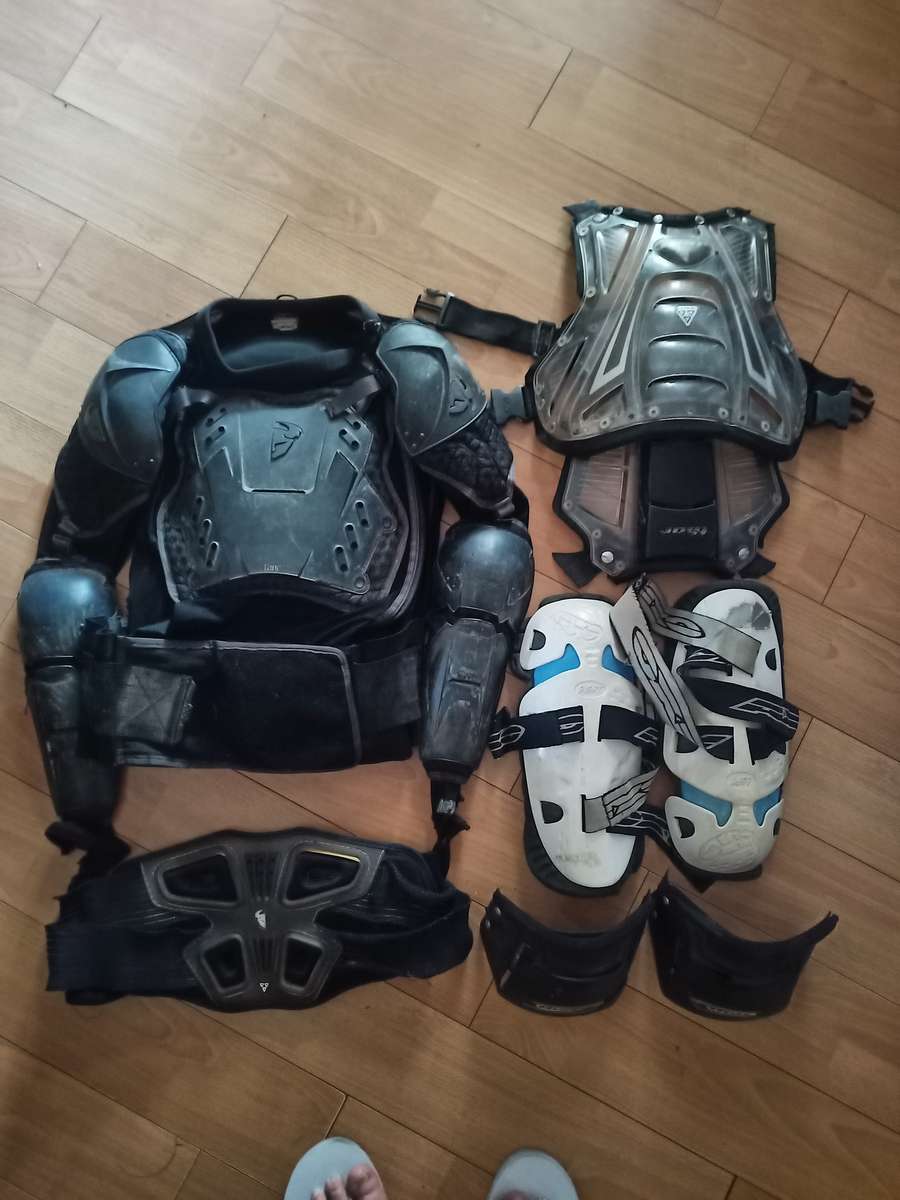 Off road bike assorted protective gear
