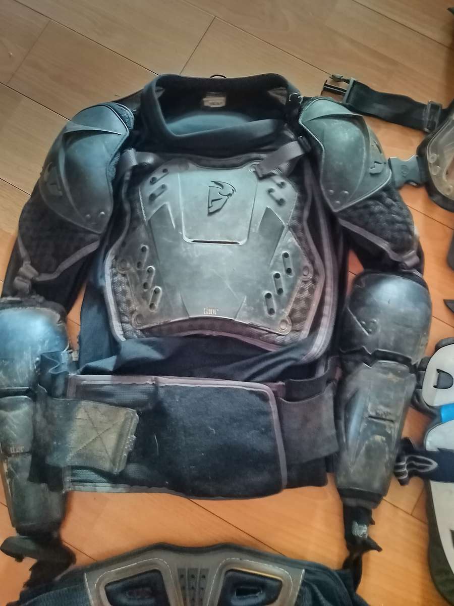 Off road bike assorted protective gear
