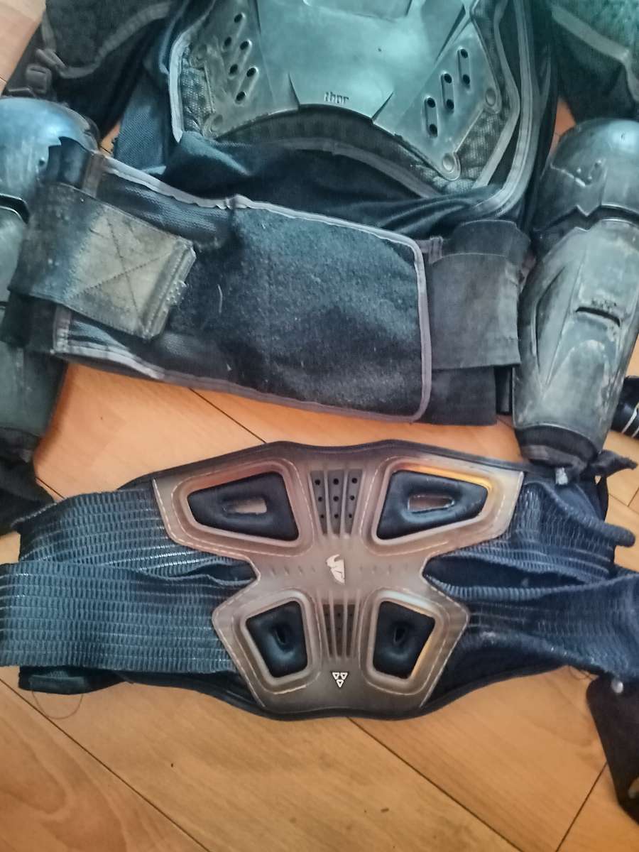 Off road bike assorted protective gear