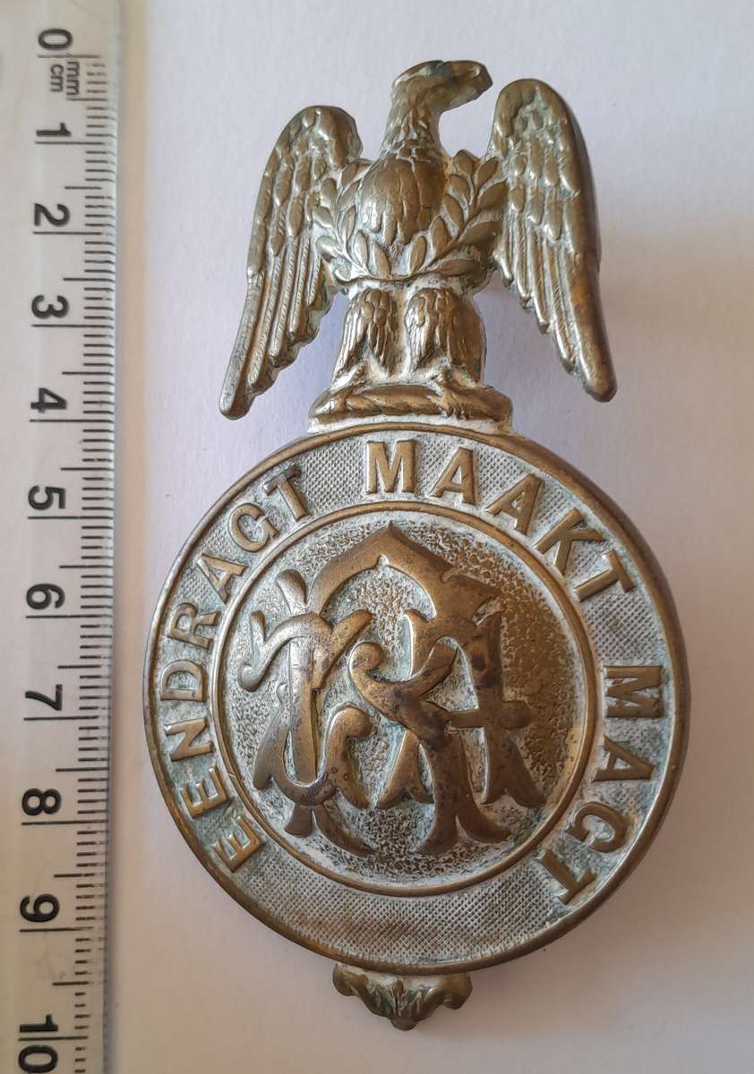 Boer War ZARP (Zuid-Afrikaansche Republiek Politie) Martingale Badge. 9 x 5cm.