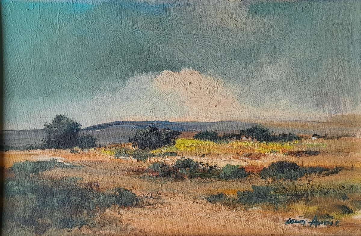 SA Artist Louis Audie Oil On Board "Game Farm Near Estcourt". Signed And Framed (55 x 44.5 cm).