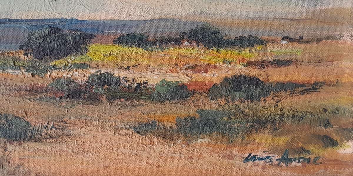 SA Artist Louis Audie Oil On Board "Game Farm Near Estcourt". Signed And Framed (55 x 44.5 cm).