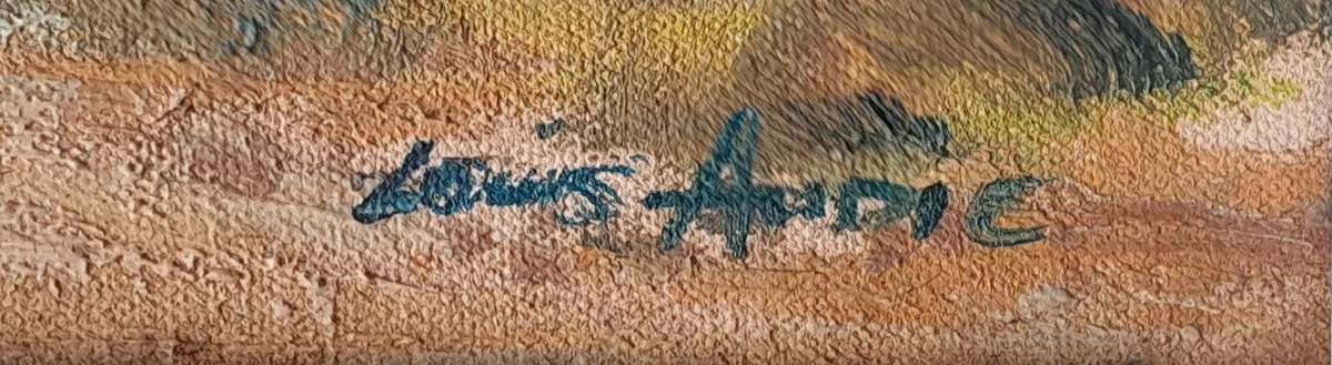 SA Artist Louis Audie Oil On Board "Game Farm Near Estcourt". Signed And Framed (55 x 44.5 cm).