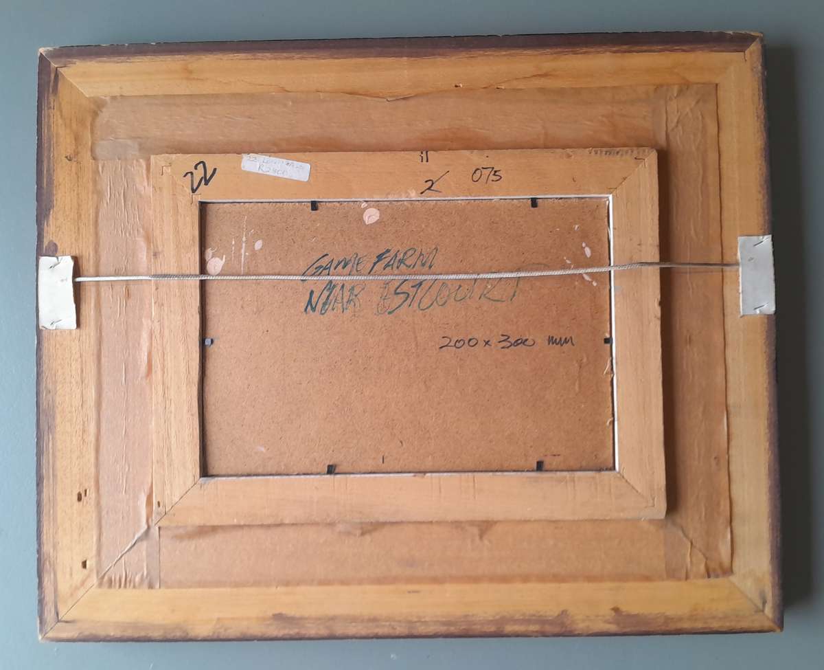 SA Artist Louis Audie Oil On Board "Game Farm Near Estcourt". Signed And Framed (55 x 44.5 cm).