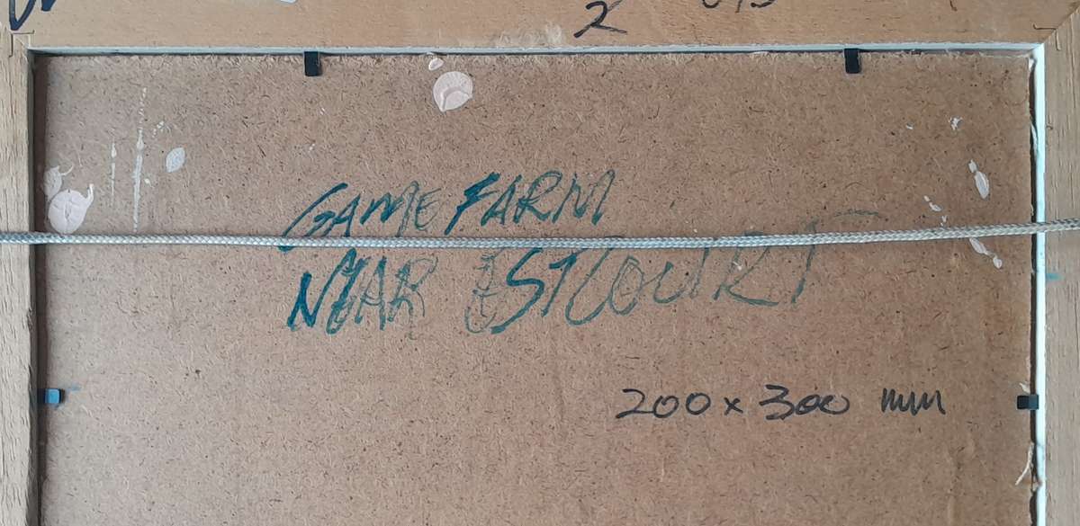 SA Artist Louis Audie Oil On Board "Game Farm Near Estcourt". Signed And Framed (55 x 44.5 cm).