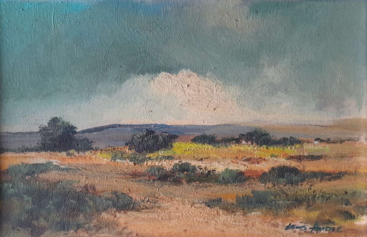 SA Artist Louis Audie Oil On Board "Game Farm Near Estcourt". Signed And Framed (55 x 44.5 cm).