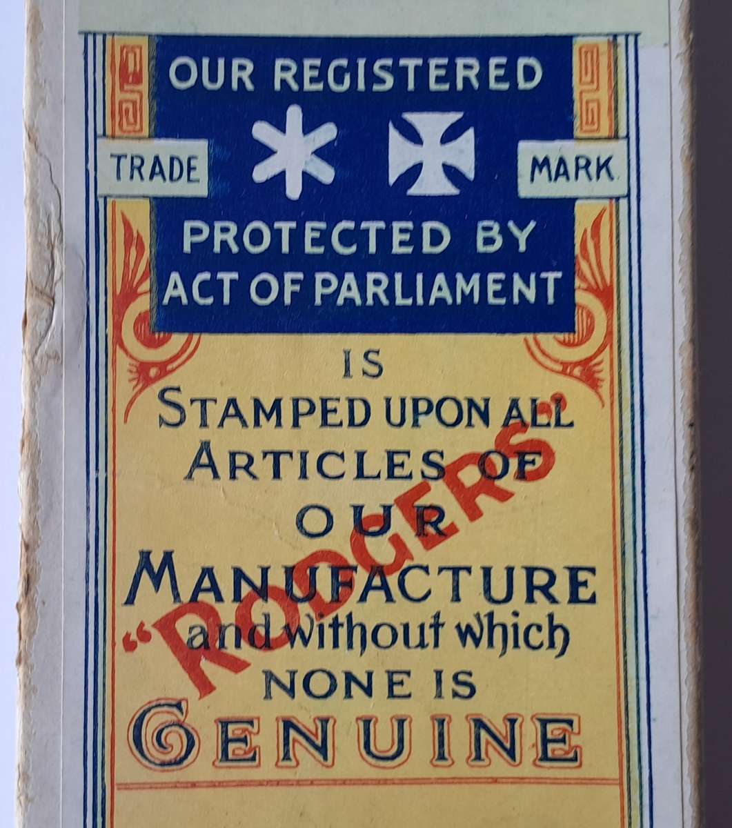 Antique Joseph Rodgers & Sons Set Of Six Dessert Knives With Ivorine Handles. Rare Original Box.