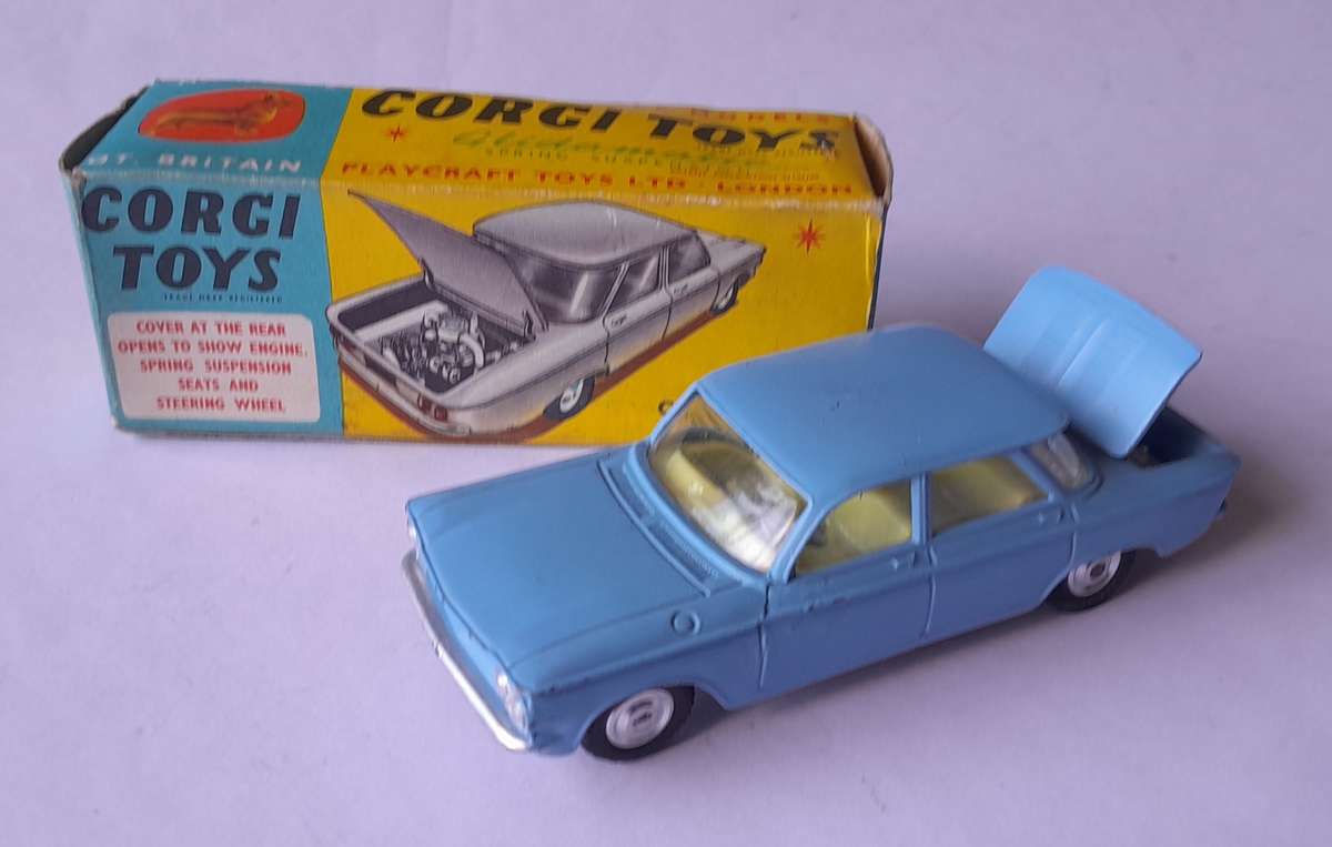 Corgi Toys 229 Chevrolet Corvair In Original Box. 9.7cm.
