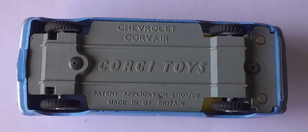 Corgi Toys 229 Chevrolet Corvair In Original Box. 9.7cm.