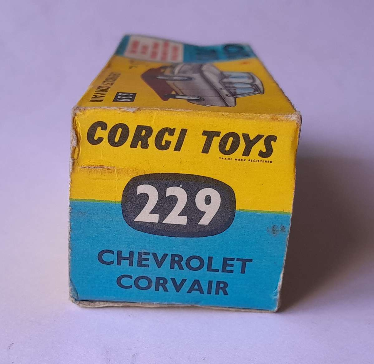 Corgi Toys 229 Chevrolet Corvair In Original Box. 9.7cm.