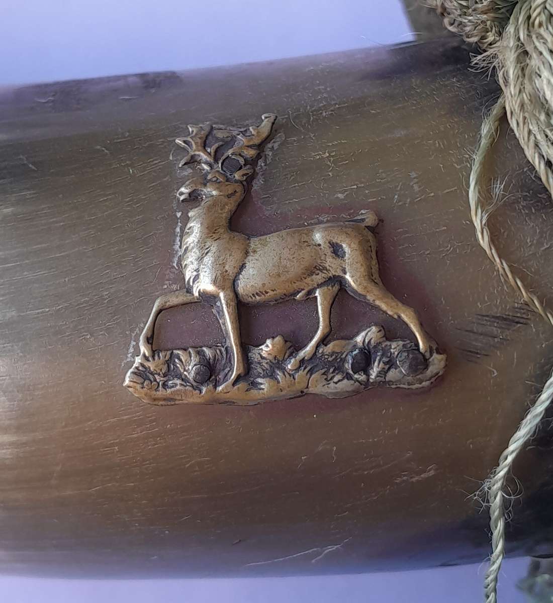 Antique Horn And Silver Plated Hunting Horn. Dated 1934. Length : 34 cm.